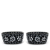 Set of 2 Encantada Handmade Pottery Appetizer & Dip Bowl, Ink - Encantada