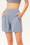 Pocketed Elastic Waist Active Shorts - Trendsi - Flyclothing LLC