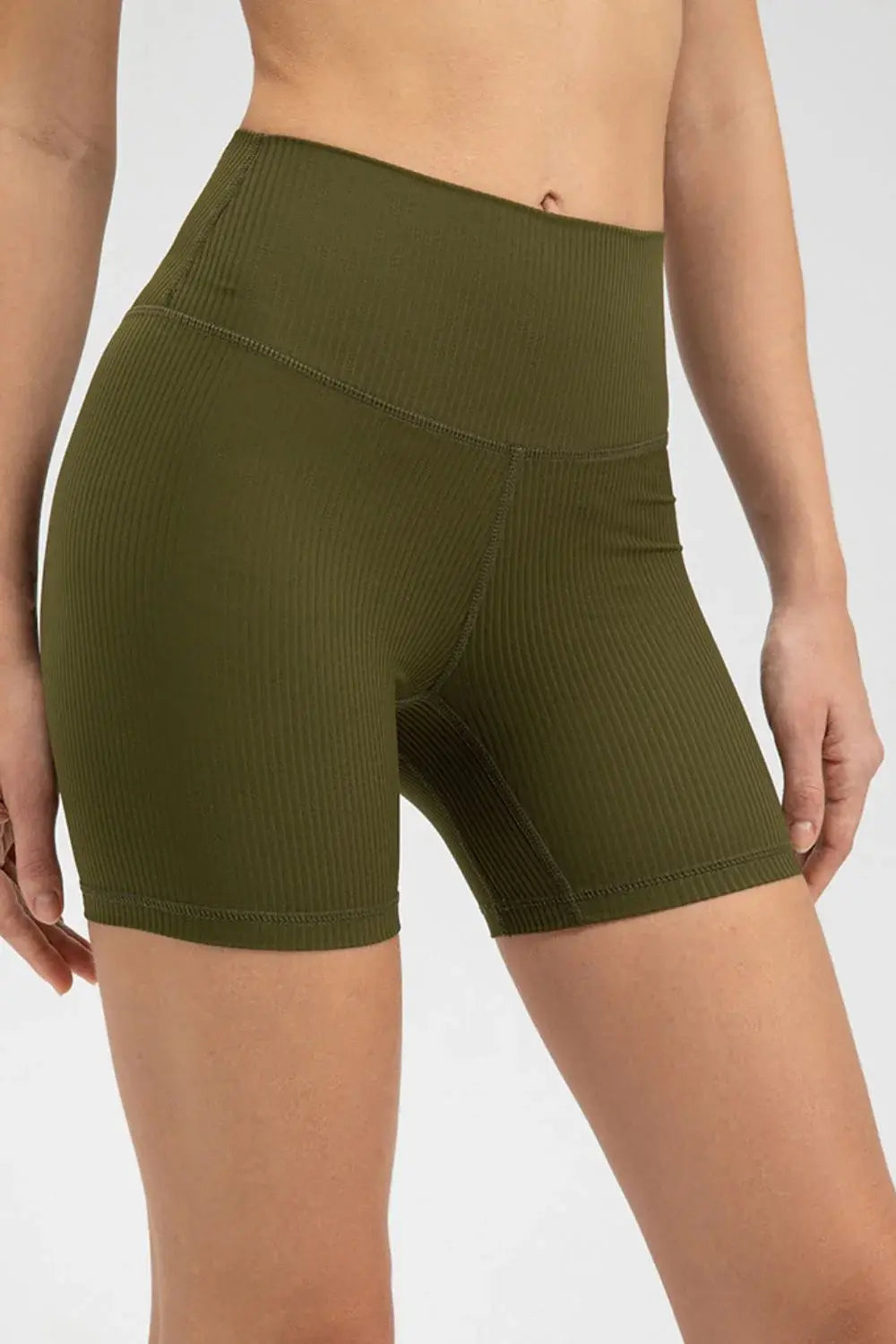 Wide Waistband Slim Fit Sports Shorts - Trendsi - Flyclothing LLC