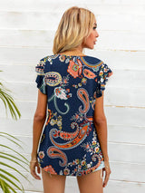 Round Neck Butterfly Sleeve Top - Trendsi - Flyclothing LLC