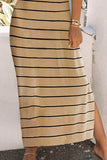 Striped Slit Sleeveless Maxi Dress - Trendsi
