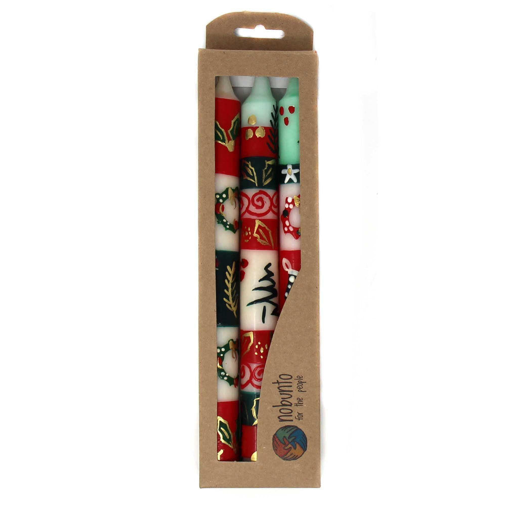 Set of Three Boxed Tall Hand-Painted Candles - Ukhisimui Design - Nobunto - Nobunto - Flyclothing LLC