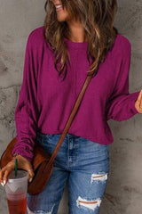 Double Take Full Size Round Neck Long Sleeve T-Shirt - Trendsi - Flyclothing LLC