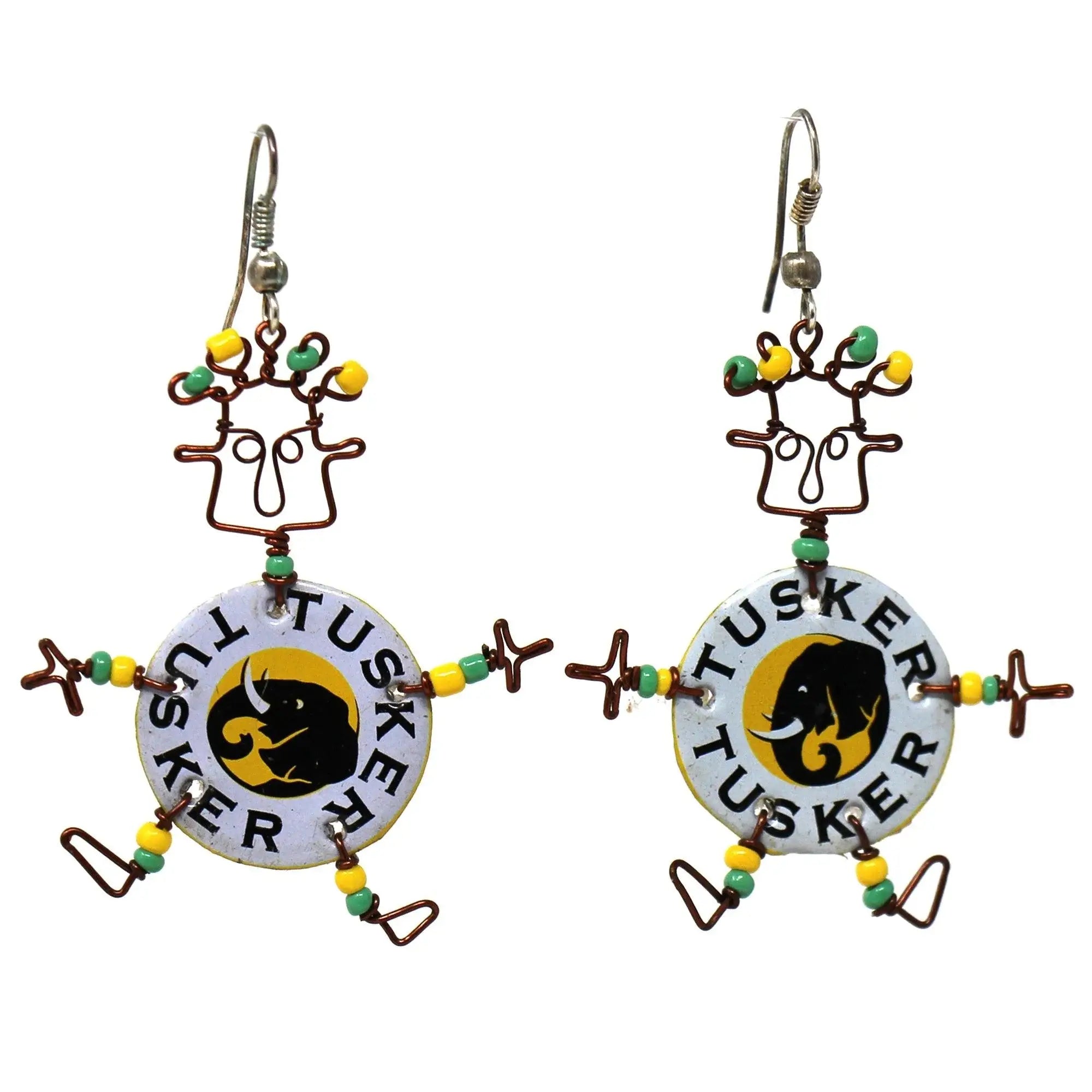 Recycled Tusker Bottle Cap Dancing Girl Earrings - Creative Alternatives - Creative Alternatives - Flyclothing LLC