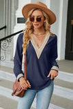 V-Neck Long Sleeve Blouse - Trendsi - Flyclothing LLC