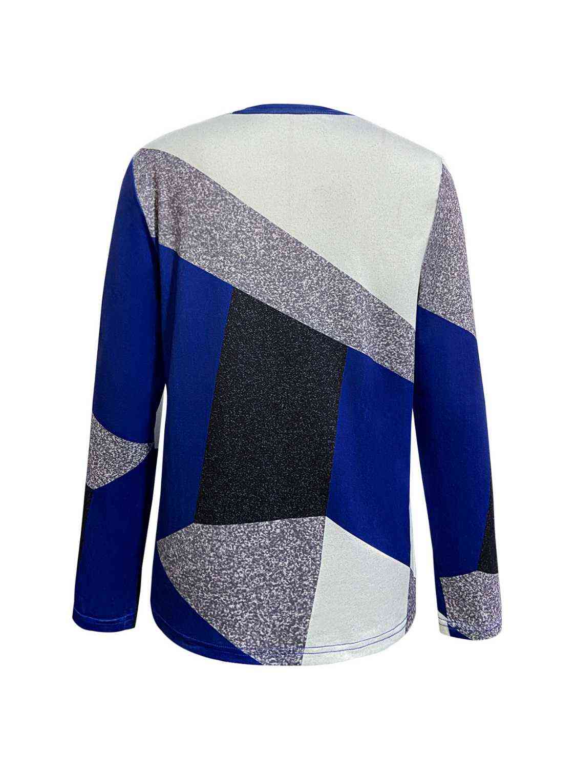Color Block Round Neck T-Shirt - Trendsi - Flyclothing LLC