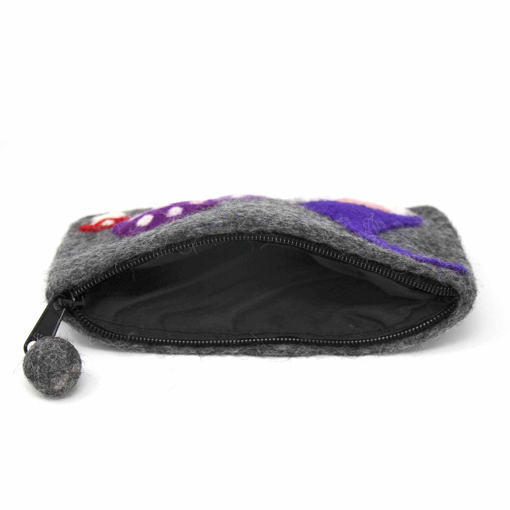 Hand Crafted Felt: Gnome and Mushroom Pouch - Global Groove Direct - Flyclothing LLC