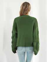 Open Front Ribbed Trim Cardigan - Trendsi - Flyclothing LLC