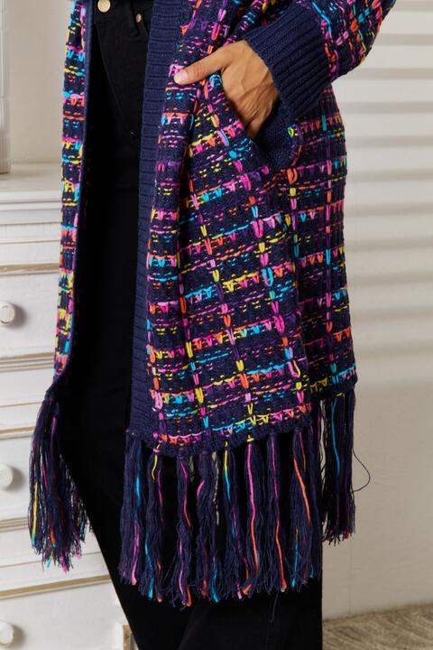 Fringe Hem Open Front Cardigan - Trendsi - Flyclothing LLC