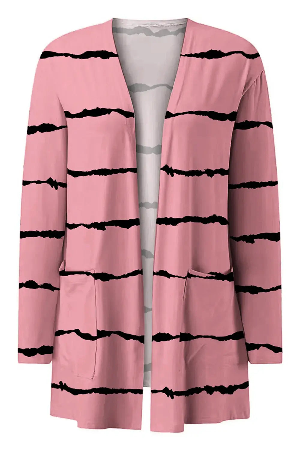 Printed Long Sleeve Cardigan - Trendsi - Flyclothing LLC