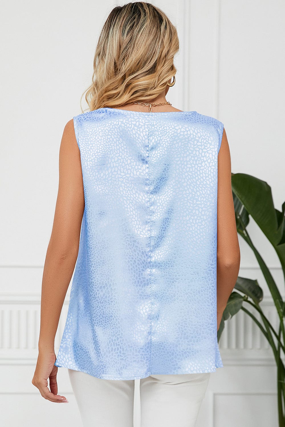 Ruched Cowl Neck Tank - Trendsi
