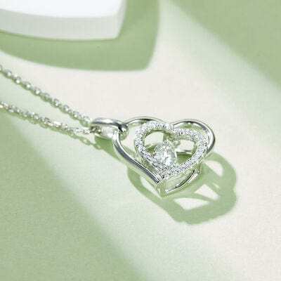 Moissanite 925 Sterling Silver Heart Necklace - Trendsi - Flyclothing LLC