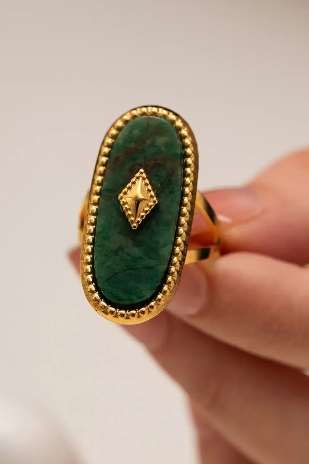 Natural Stone Copper Ring - Trendsi - Flyclothing LLC