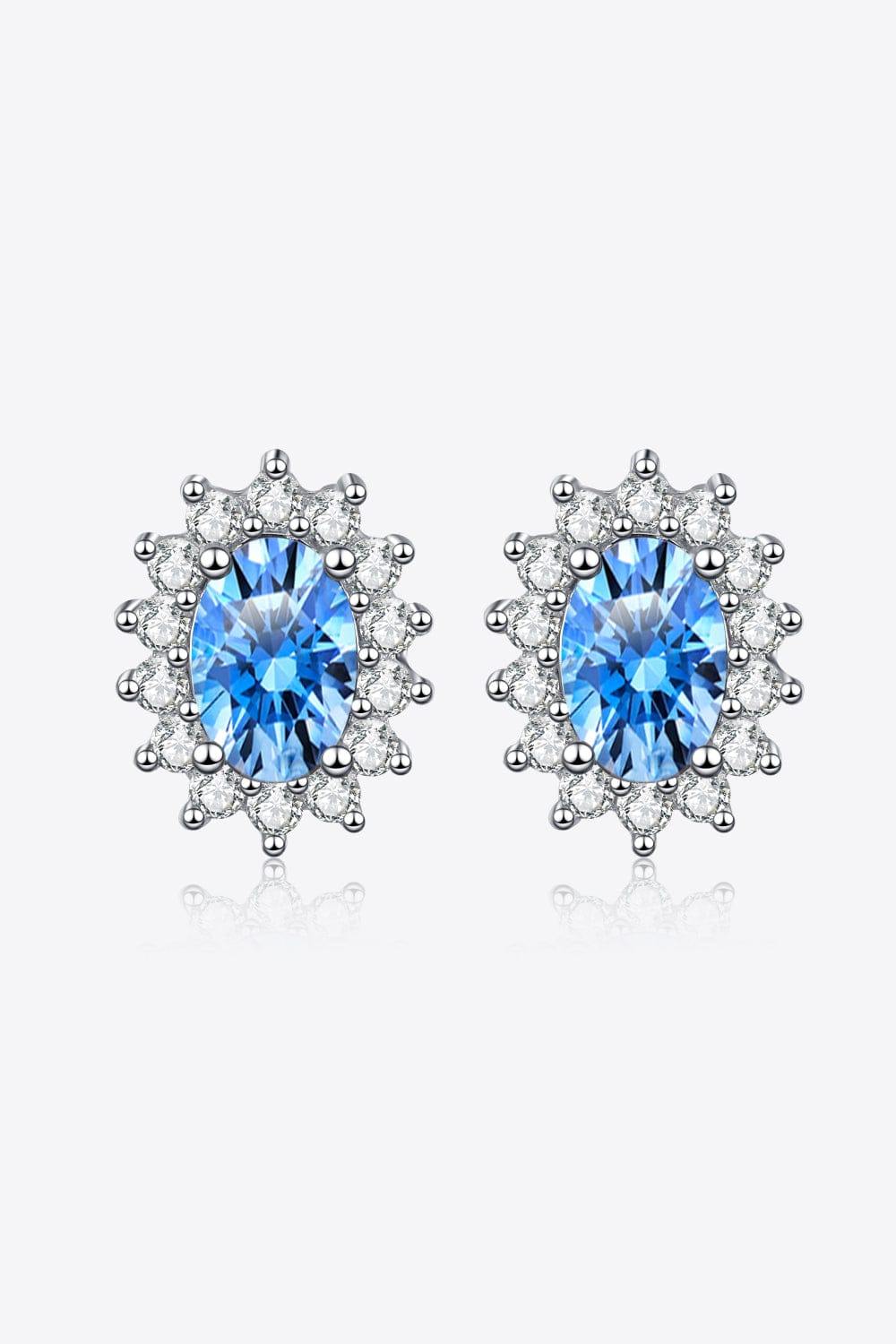 1 Carat Moissanite 925 Sterling Silver Stud Earrings - Trendsi