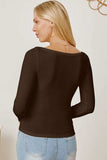 Square Neck Long Sleeve T-Shirt - Trendsi - Flyclothing LLC