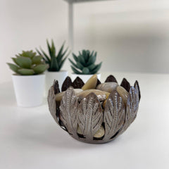 Decorative Drum Art Bowl or Votive, Mango Leaf - Haitian Artisans