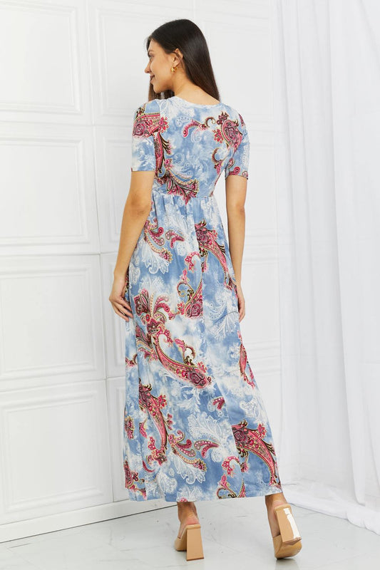 Celeste In My Feels Full Size Paisley Maxi Dress - Trendsi