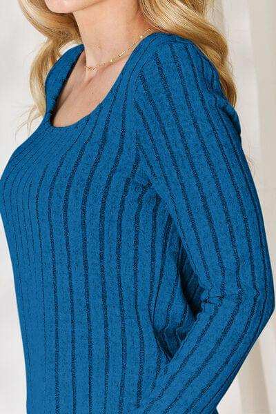 Basic Bae Full Size Ribbed Long Sleeve T-Shirt - Trendsi - Flyclothing LLC