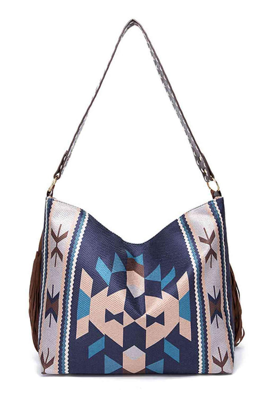 Geometric Canvas Tote Bag - Trendsi