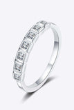 Moissanite Rhodium-Plated Half-Eternity Ring - Trendsi - Flyclothing LLC