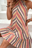 Striped Round Neck Sleeveless Mini Dress - Trendsi - Flyclothing LLC