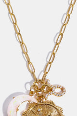 Constellation and Moon Pendant Copper Necklace - Trendsi - Flyclothing LLC