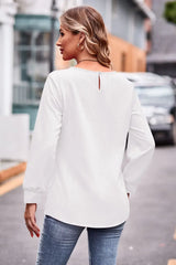 Round Neck Long Sleeve Tee - Trendsi - Flyclothing LLC