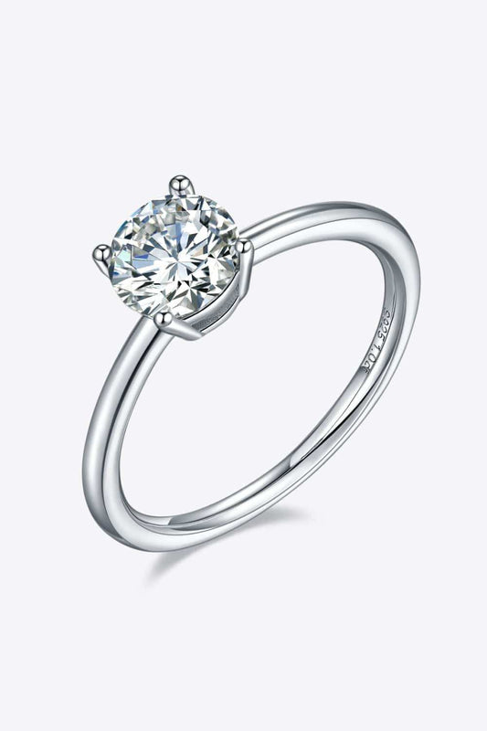 1 Carat Moissanite 925 Sterling Silver Solitaire Ring - Trendsi - Flyclothing LLC
