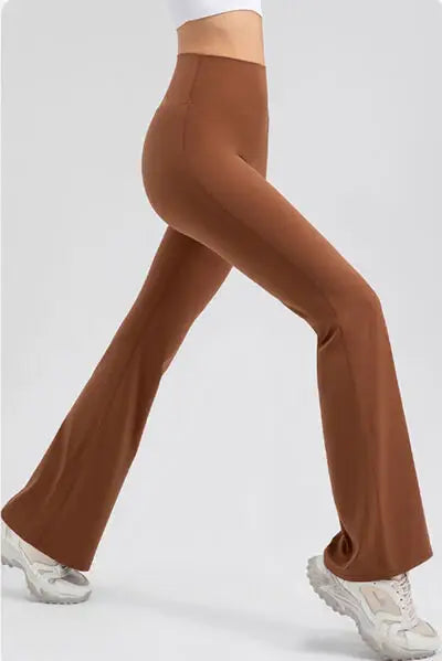 High Waist Straight Active Pants - Trendsi - Flyclothing LLC