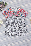 Leopard Tassel Tie Short Sleeve Top - Trendsi - Flyclothing LLC