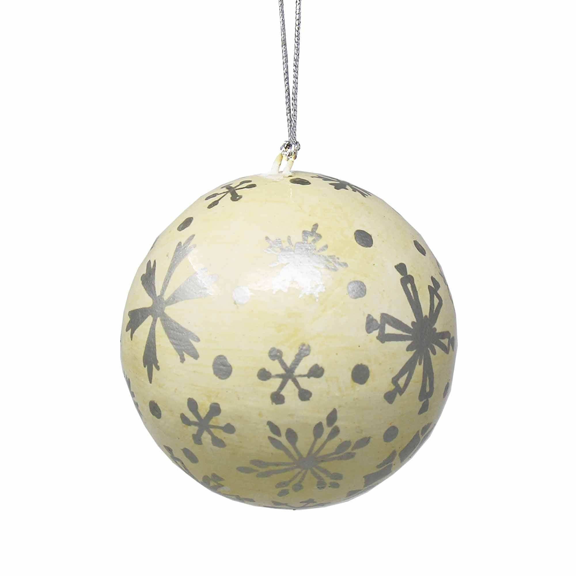 Handpainted Ornament Silver Snowflakes - Asha Handicrafts - Flyclothing LLC