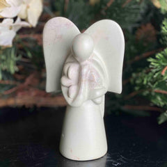 Angel Soapstone Sculpture Holding Dog - SMOLArt