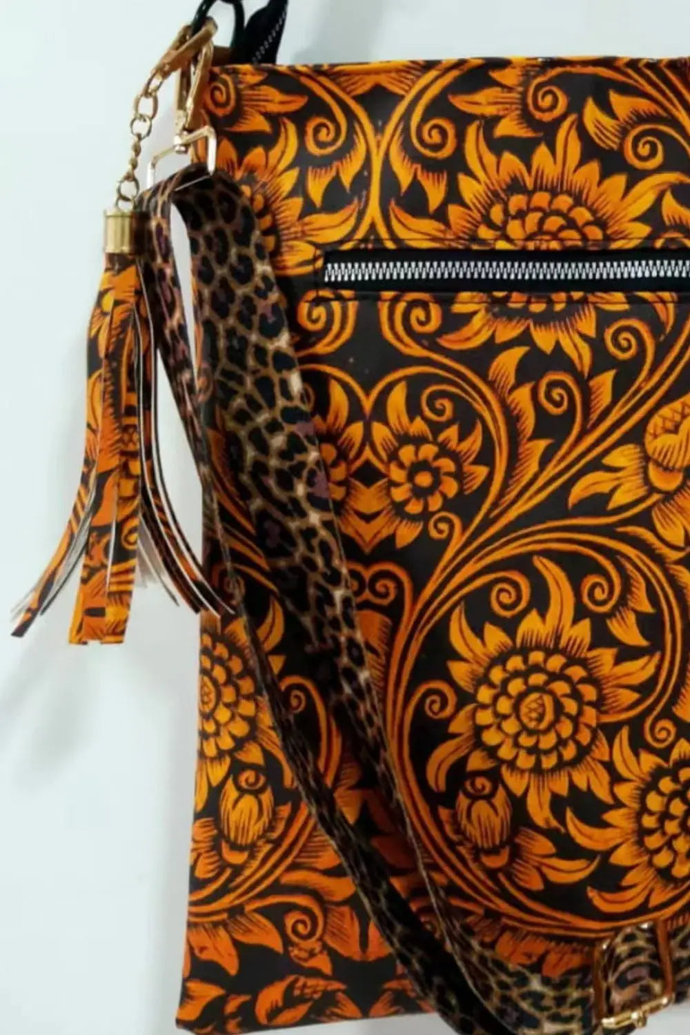 PU Leather Shoulder Bag with Tassel - Trendsi - Flyclothing LLC