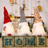 Sequin Light-Up Faceless Gnome - Trendsi