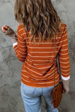 Striped Round Neck Long Sleeve T-Shirt - Trendsi - Flyclothing LLC