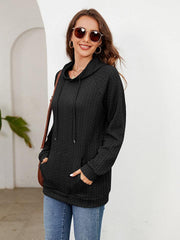 Raglan Sleeve Front Pocket Hoodie - Trendsi