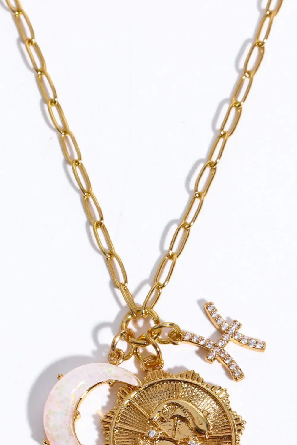 Constellation and Moon Pendant Copper Necklace - Trendsi - Flyclothing LLC