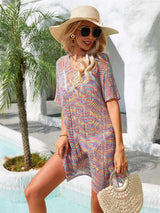 Multicolored Openwork Tassel Slit Cover-Up - Trendsi - Flyclothing LLC