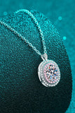 925 Sterling Silver Rhodium-Plated 1 Carat Moissanite Pendant Necklace - Trendsi