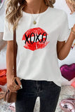 XOXO Lip Graphic Round Neck T-Shirt - Flyclothing LLC