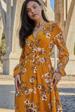 Double Take Full Size Floral Tie Back Flounce Sleeve Dress - Trendsi - Flyclothing LLC