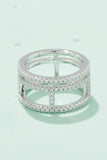 Moissanite Cutout Wide Ring - Trendsi - Flyclothing LLC