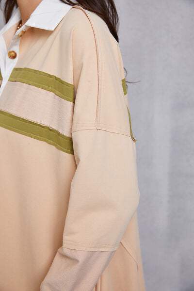 Half Button Handkerchief Hem Dress - Trendsi - Flyclothing LLC