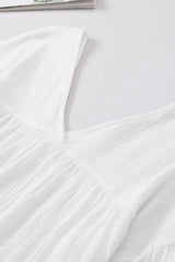 Dropped Shoulder V-Neck Blouse - Trendsi - Flyclothing LLC