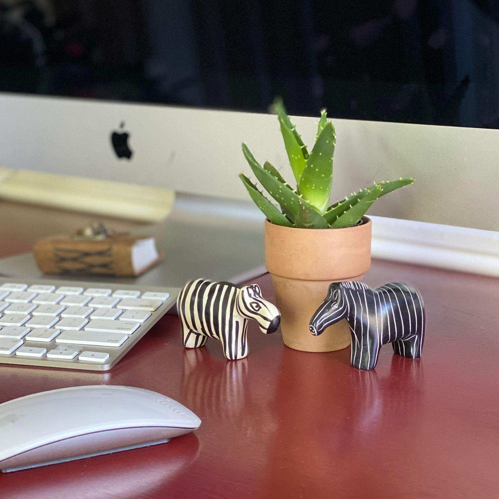 Zebra Soapstone Sculptures, Set of 2 - SMOLArt - Flyclothing LLC