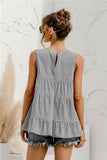 Round Neck Tiered Tank - Trendsi