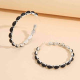 Artificial Turquoise C-Hoop Earrings - Trendsi - Flyclothing LLC