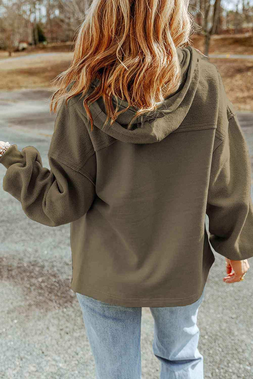 Zip-Up Drawstring Hooded Jacket - Trendsi - Flyclothing LLC