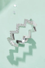 Moissanite Wavy Band Ring - Trendsi - Flyclothing LLC