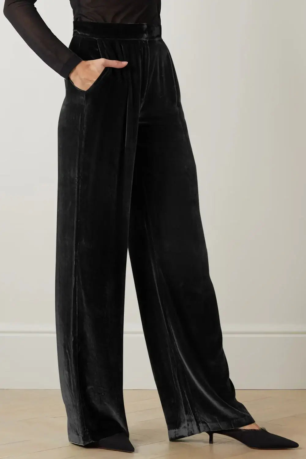 Loose Fit High Waist Long Pants with Pockets - Trendsi - Flyclothing LLC